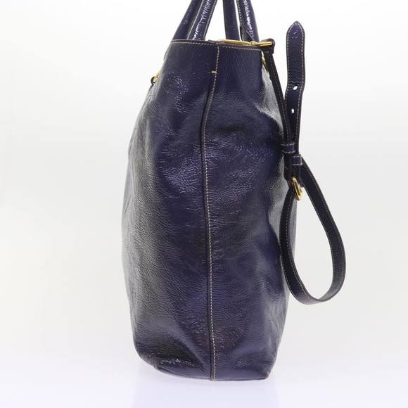 PRADA Hand Bag Enamel 2way Purple Auth 56587 - Picture 4 of 16